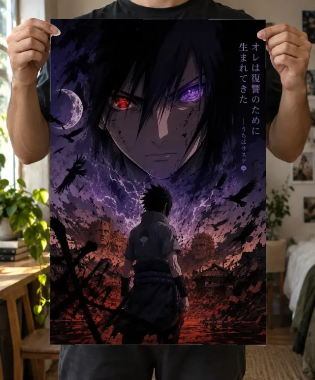 Sasuke Uchiha Poster – Naruto Anime Wall Art | Rinnegan & Sharingan