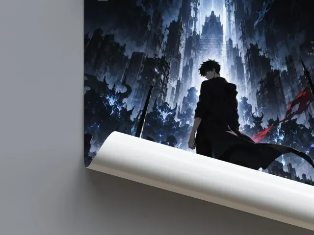 Sung Jinwoo Solo Leveling — Shadow Monarch Anime Poster
