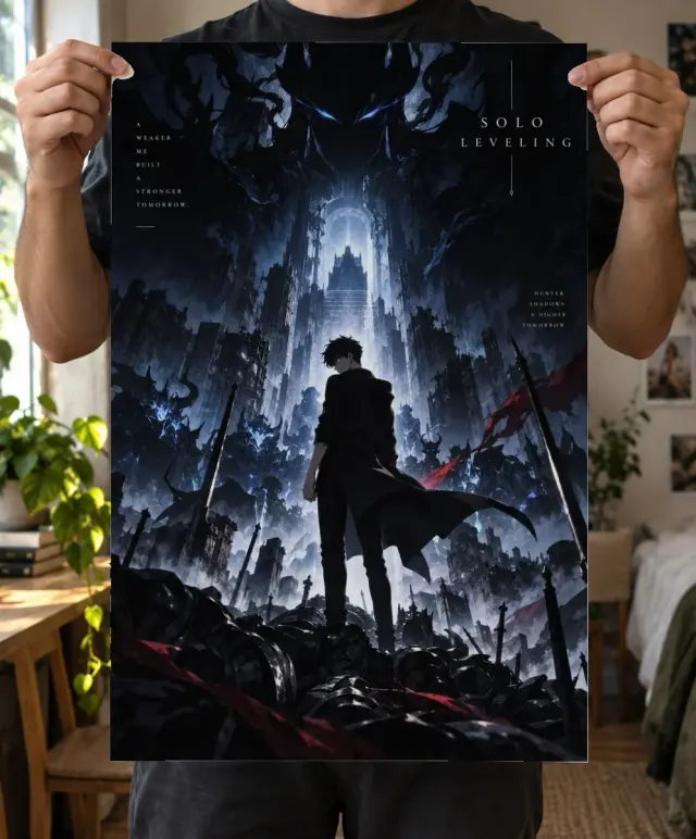 Sung Jinwoo Solo Leveling — Shadow Monarch Anime Poster
