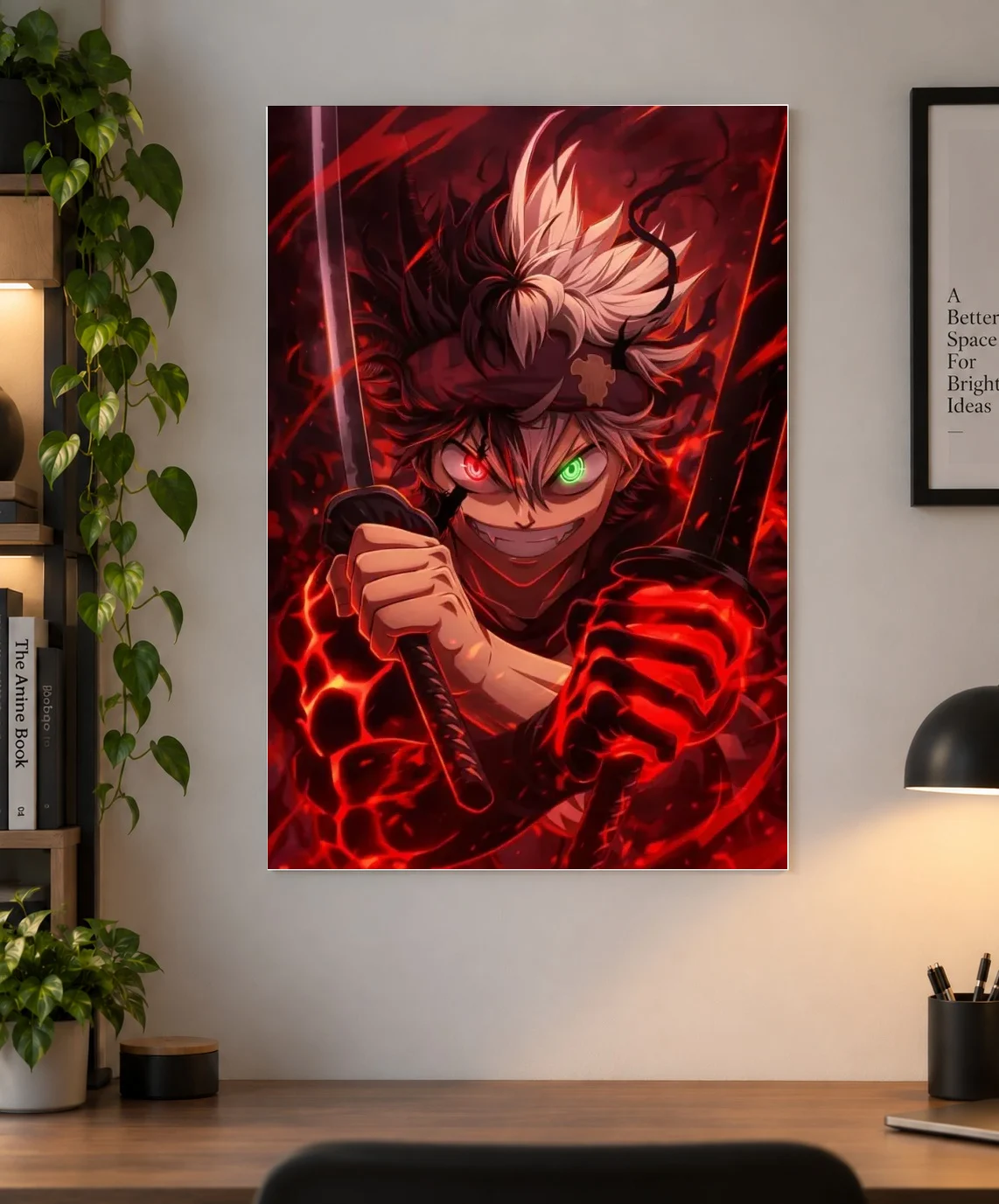 Asta Black Clover Red Demon Aura Anime Poster | Shinra