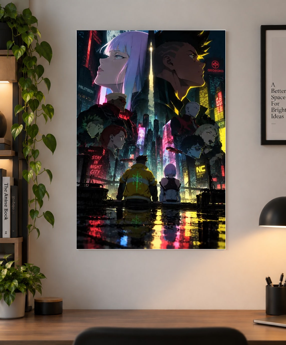 Cyberpunk: Edgerunners David & Lucy — Night City Anime Poster