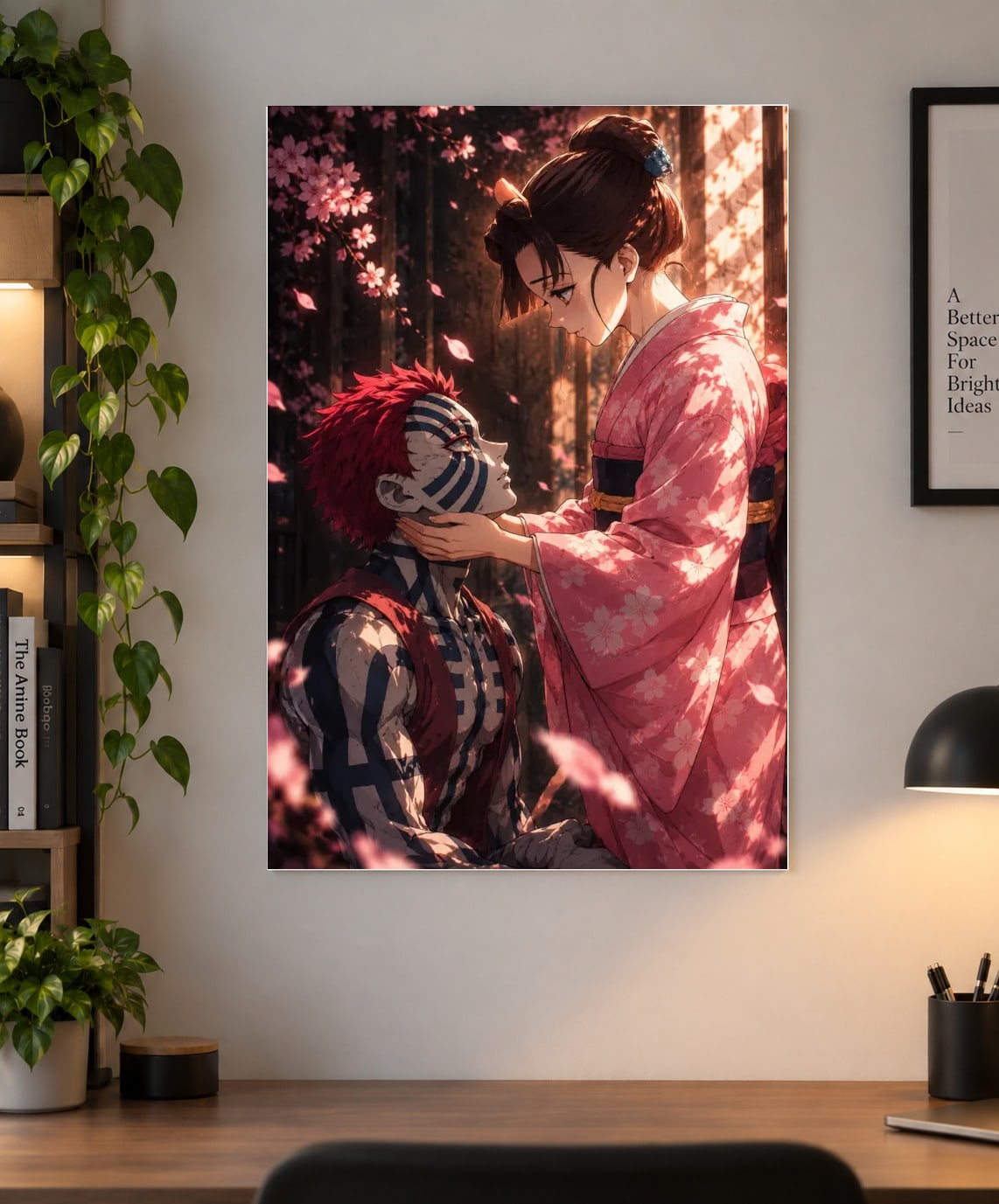 Demon Slayer Akaza & Koyuki Anime Poster – A Love Lost to Fate