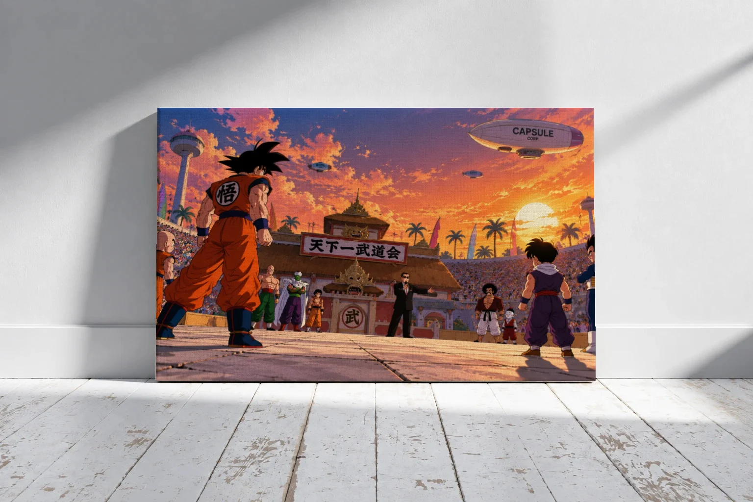 Dragon Ball Tenkaichi Budokai Arena Poster | Shinra as a canvas print, shown on a wall