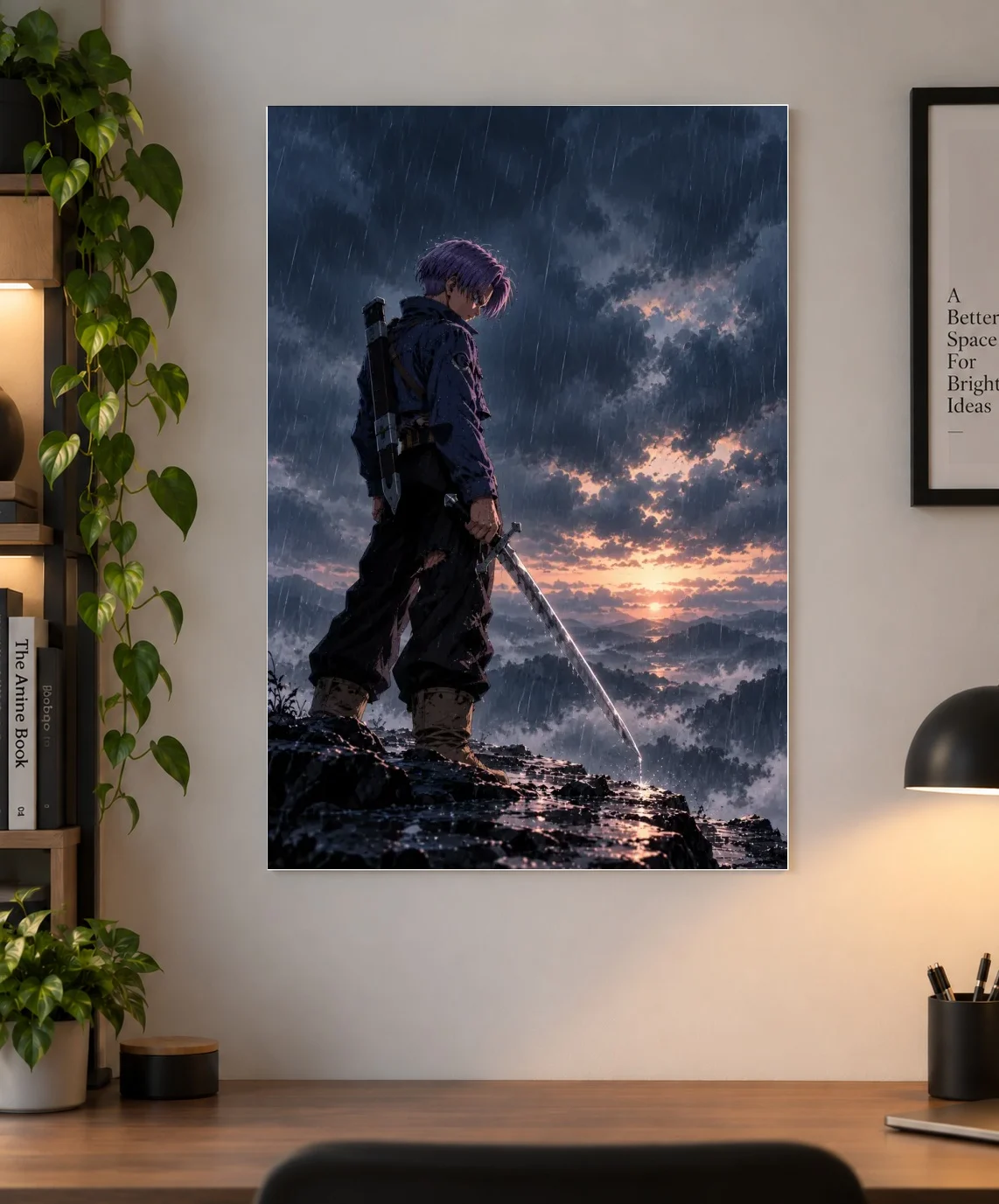 Future Trunks Rainy Night Anime Poster | Shinra