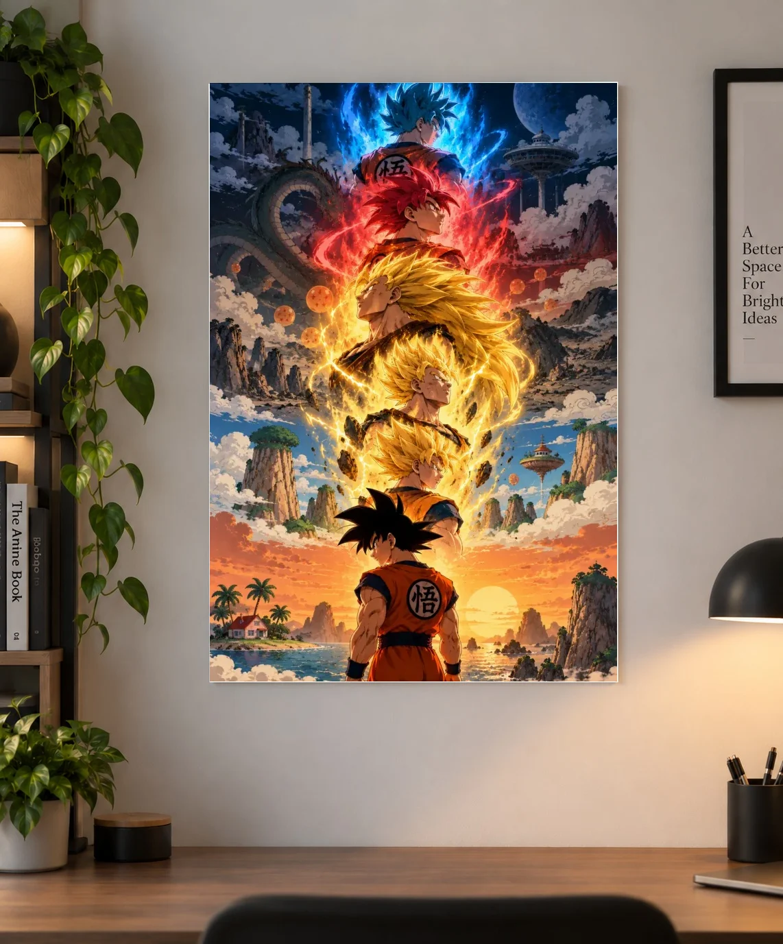 Goku All Forms Ascending Anime Poster | Shinra