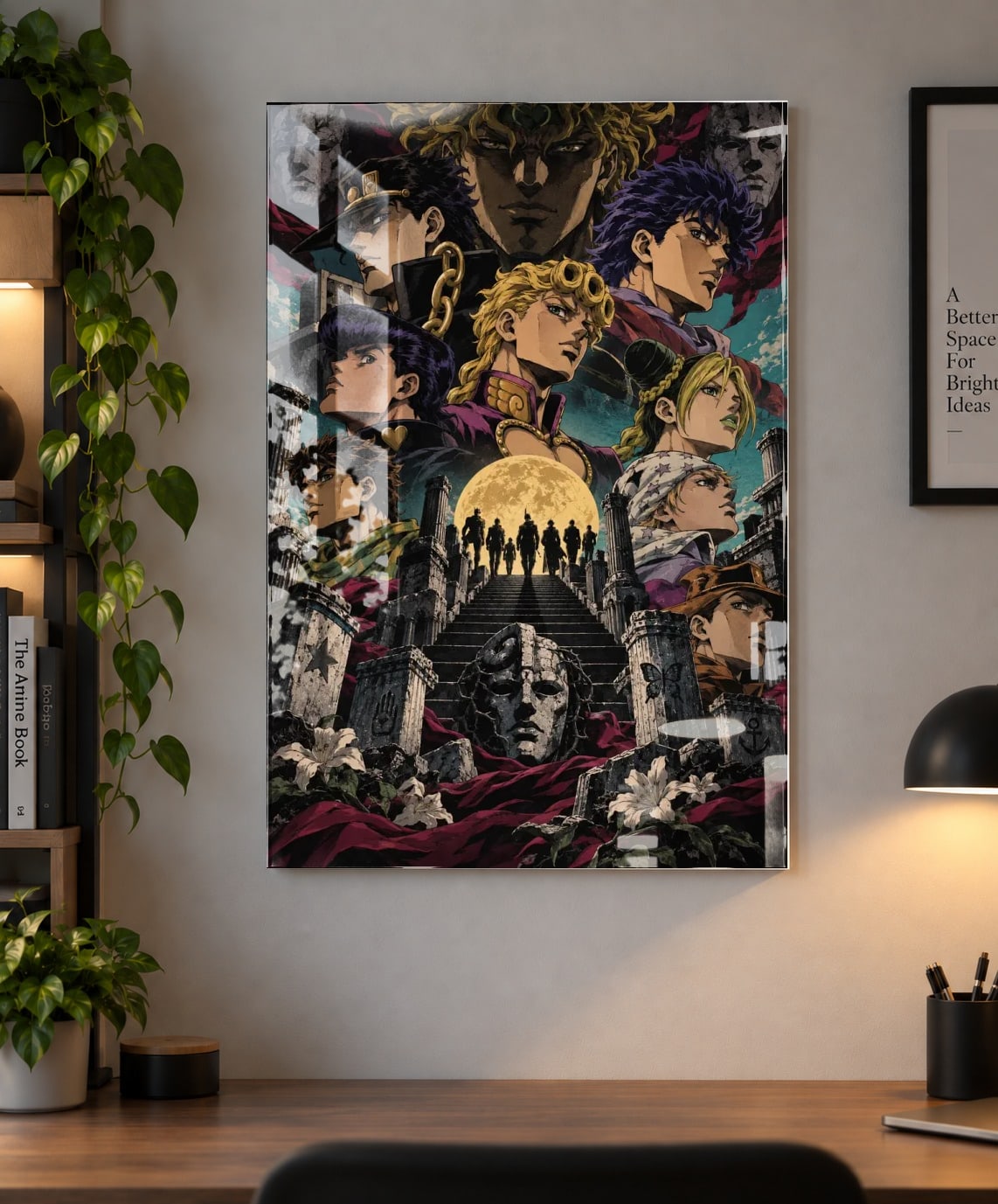 JoJo — Legends Never Fall as an acrylic print, shown on a wall