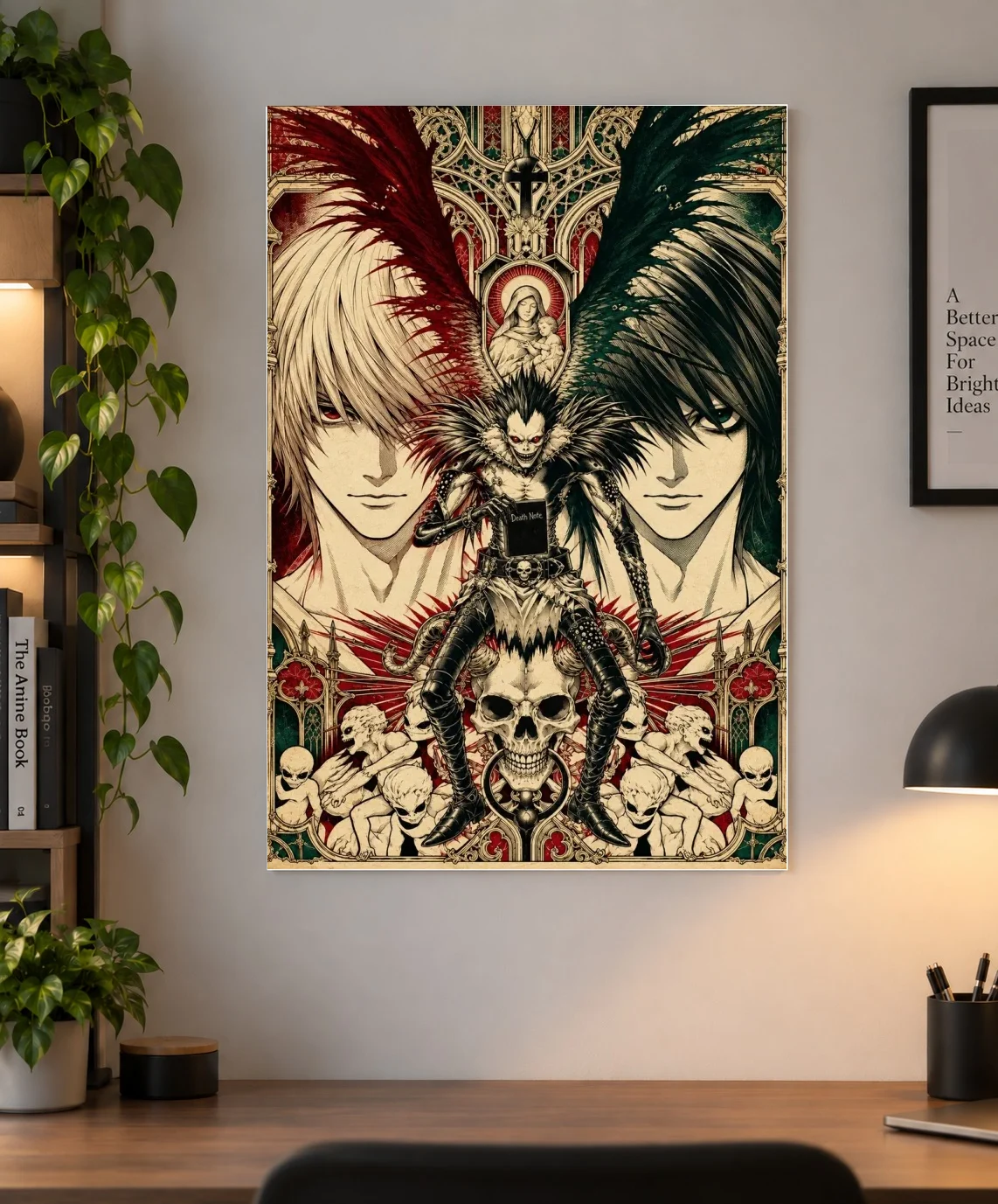 Light Yagami, L & Ryuk – Death Note Gothic Dark Anime Poster | Shinra