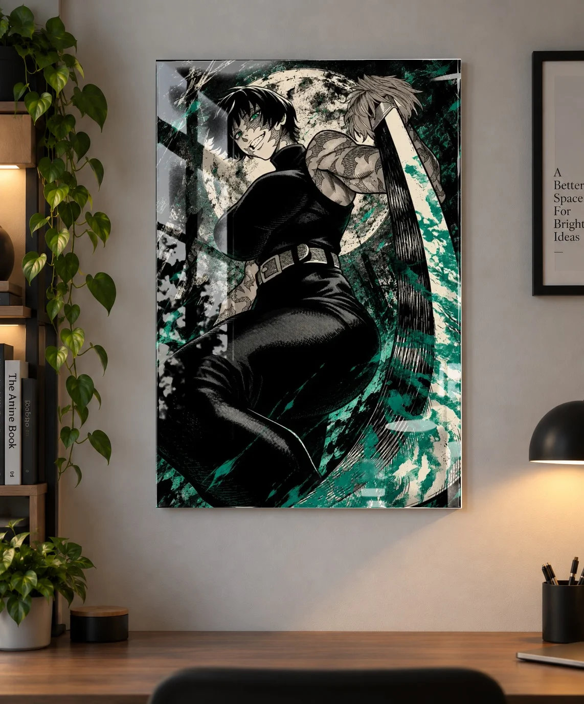 Maki Zen'in Dark Manga Poster | Jujutsu Kaisen as an acrylic print, shown on a wall