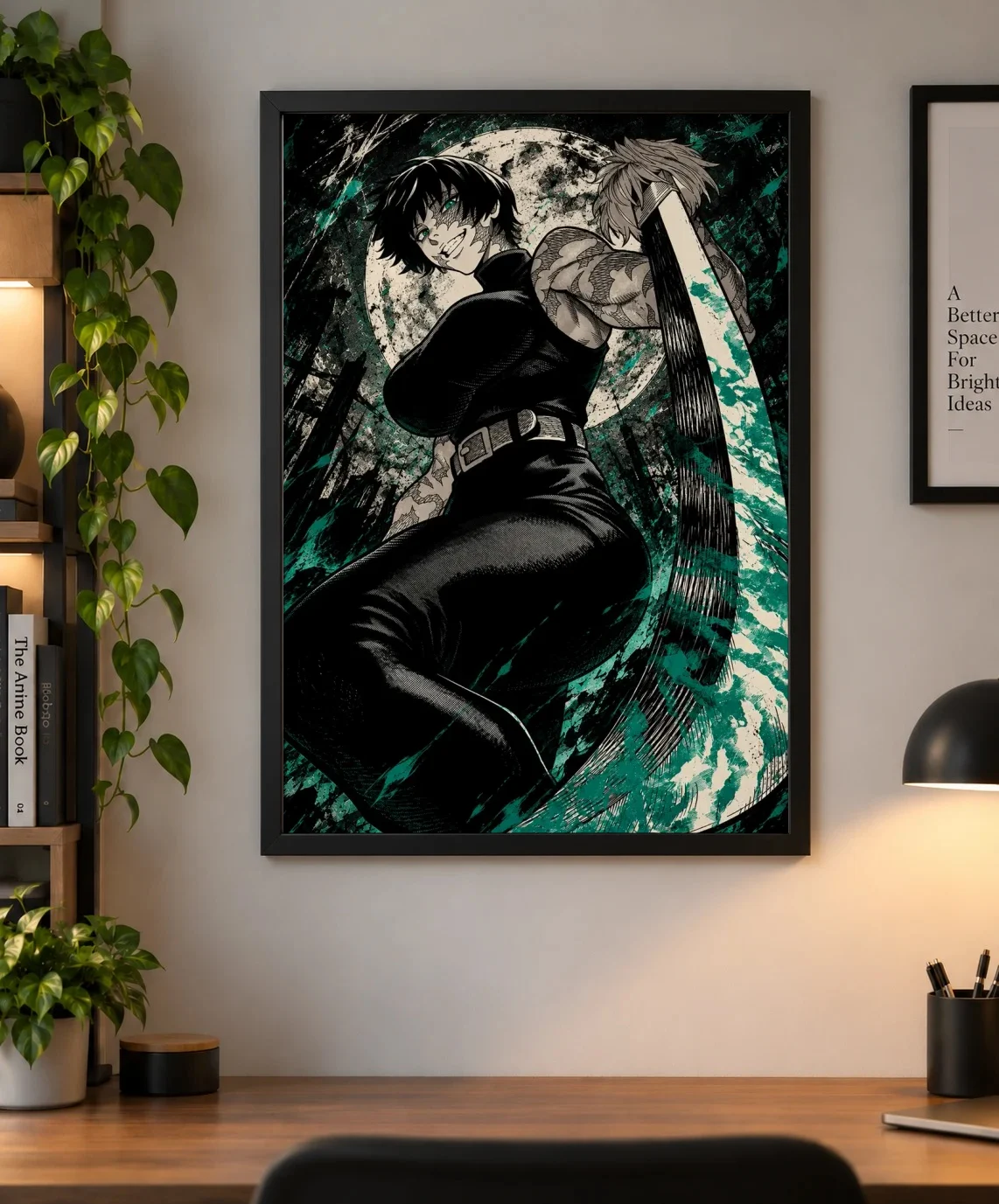 Maki Zen'in Dark Manga Poster | Jujutsu Kaisen as a framed print, shown on a wall