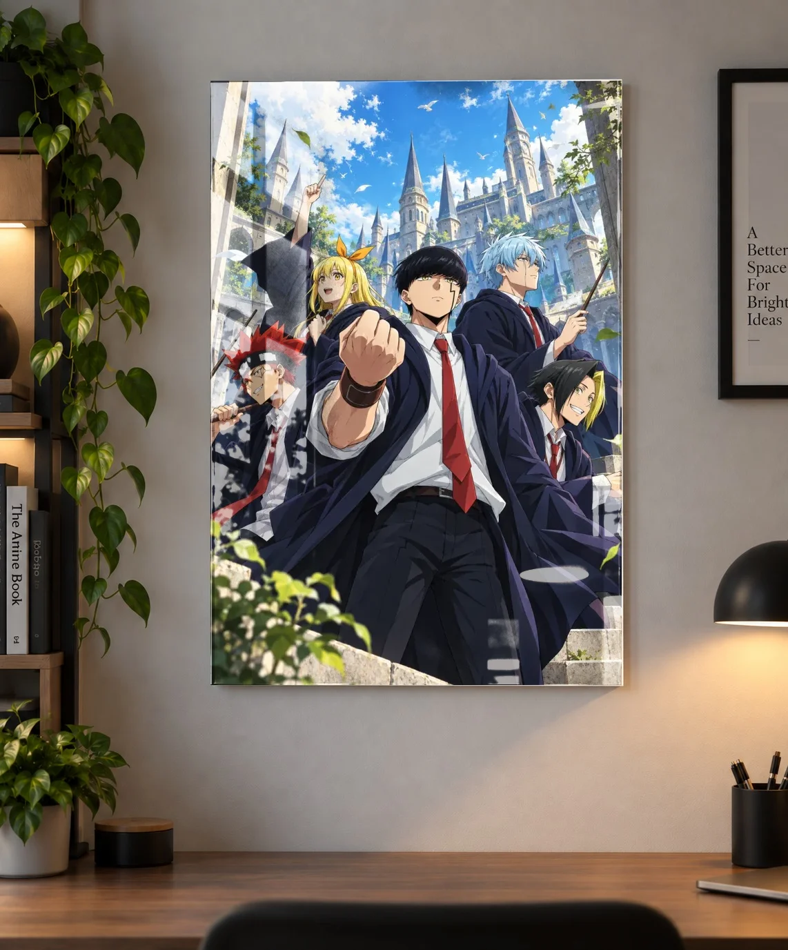 Mashle Magic and Muscles Poster as an acrylic print, shown on a wall