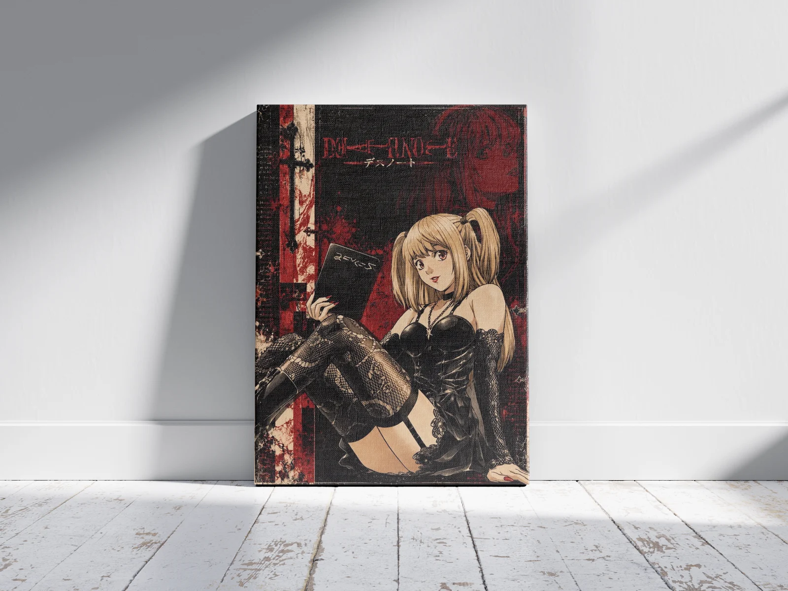 Misa Amane – Gothic Anime Poster | Death Note as a canvas print, shown on a wall