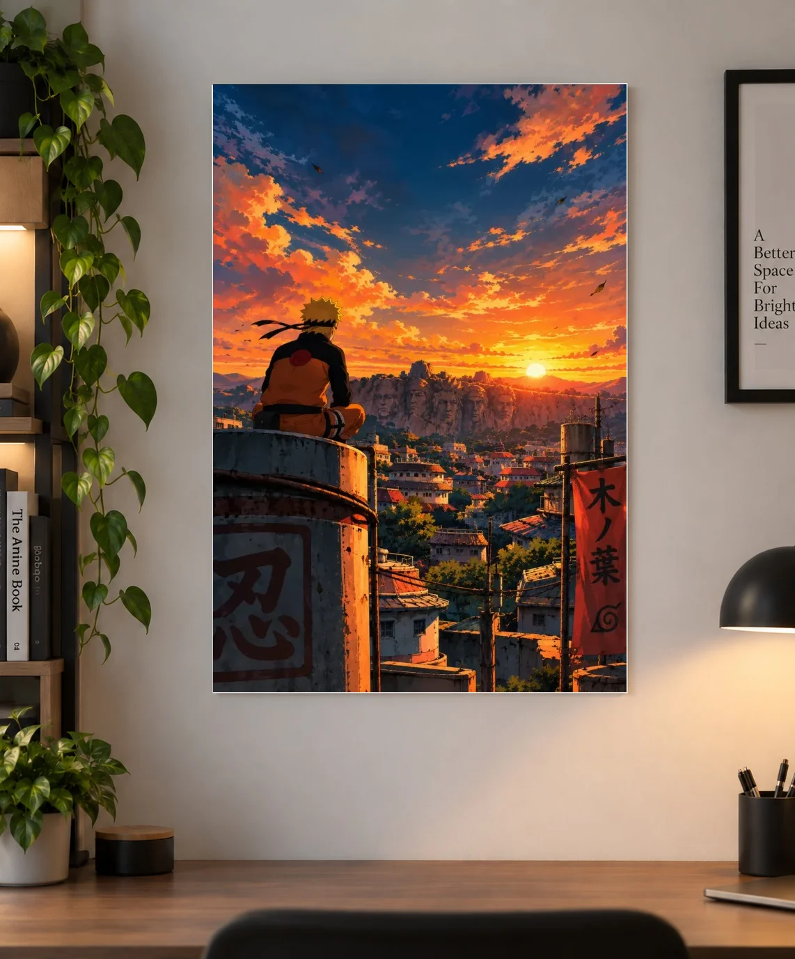 Naruto Canvas Wall Art – Konoha Sunset Anime Poster