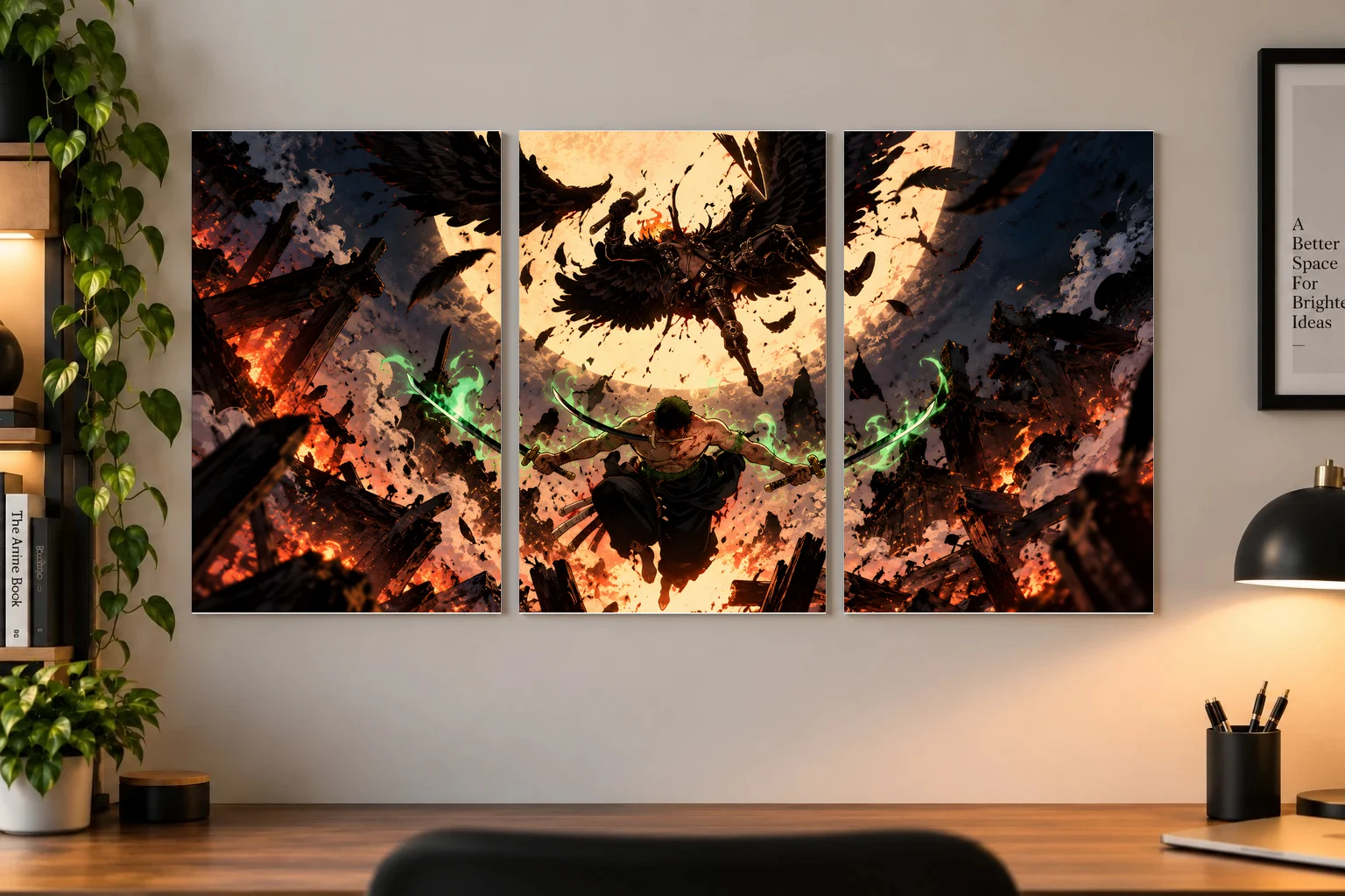 Roronoa Zoro vs King — Moonlit Clash One Piece Anime Poster