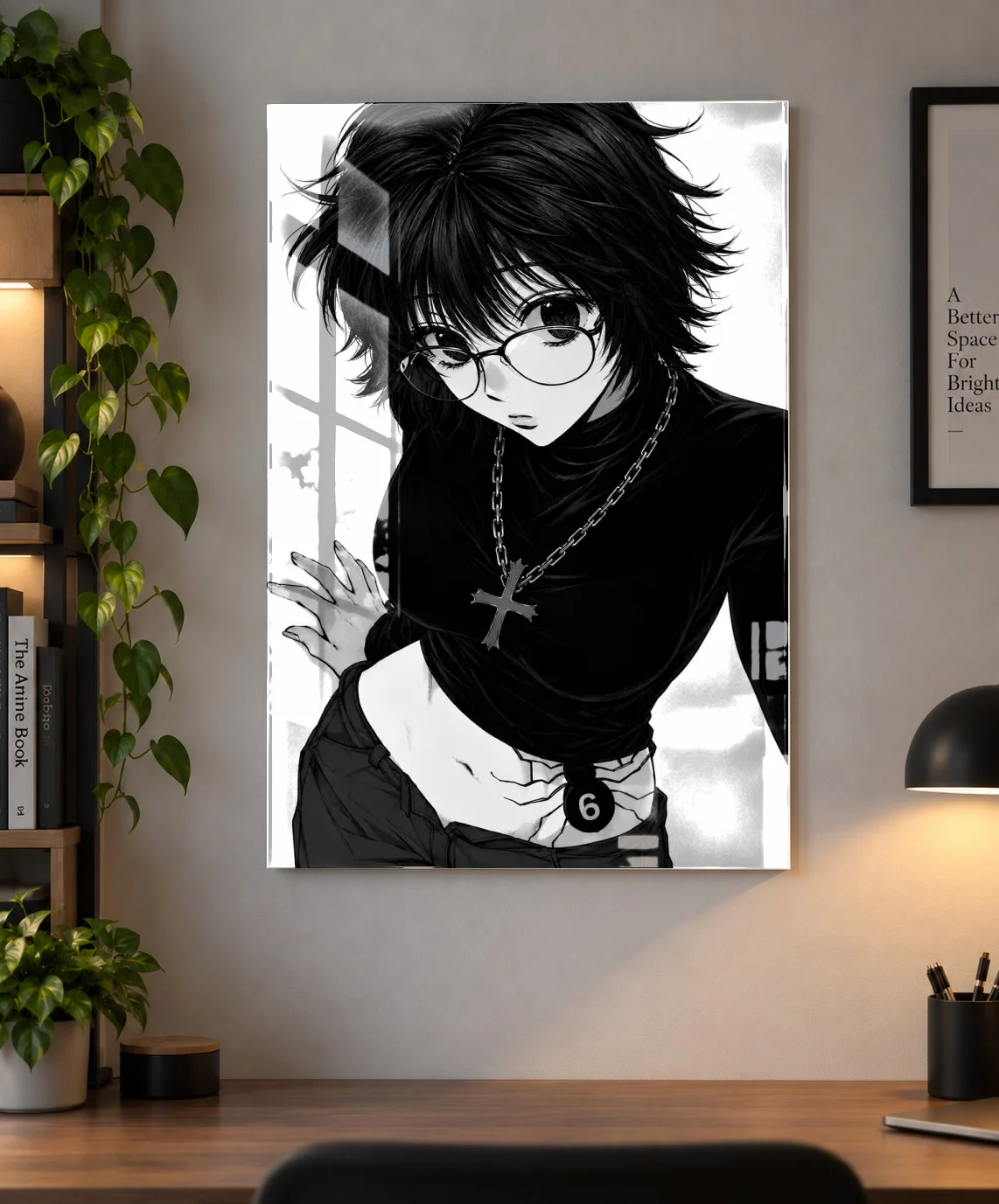 Shizuku Murasaki — Hunter × Hunter Noir Manga Poster as an acrylic print, shown on a wall