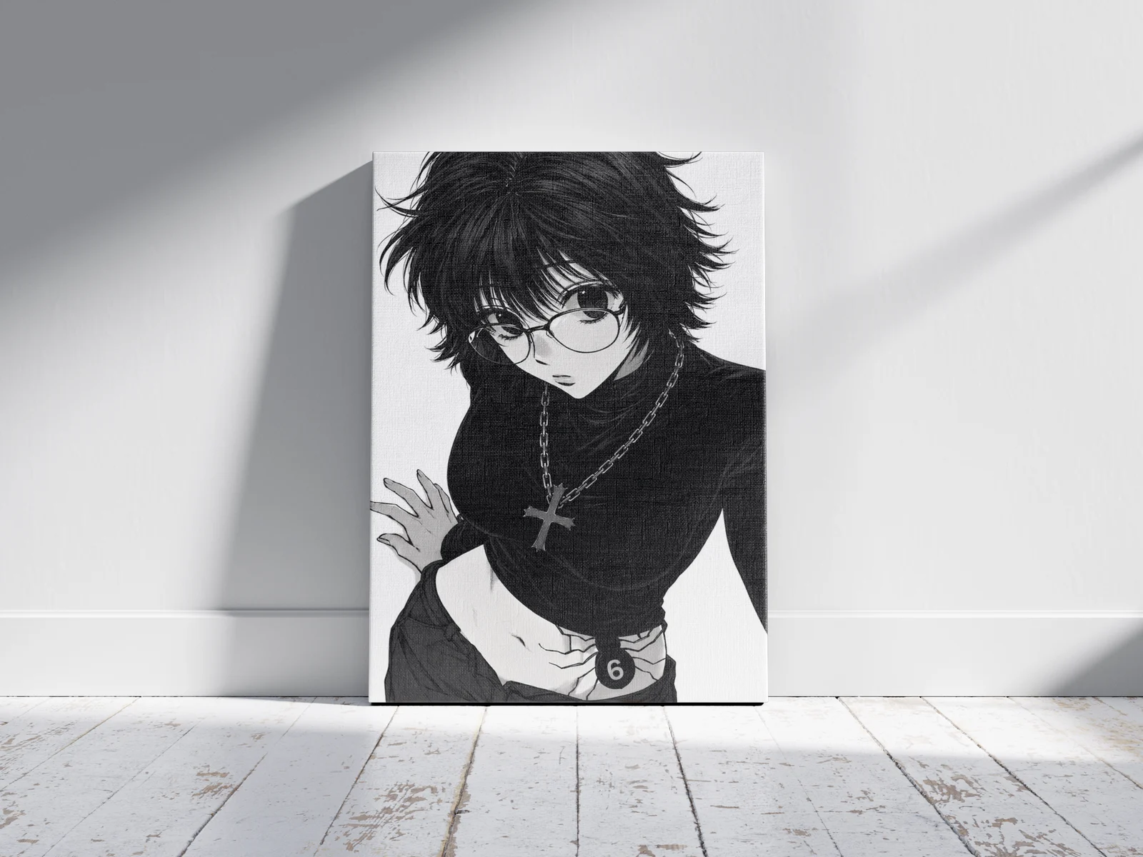 Shizuku Murasaki — Hunter × Hunter Noir Manga Poster as a canvas print, shown on a wall