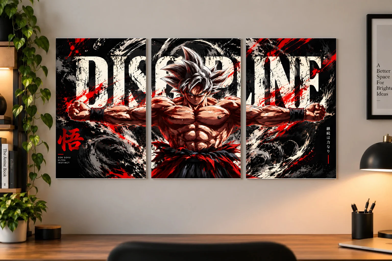 Ultra Instinct Goku Poster | Dragon Ball Anime Art | Shinra as an acrylic print, shown on a wall