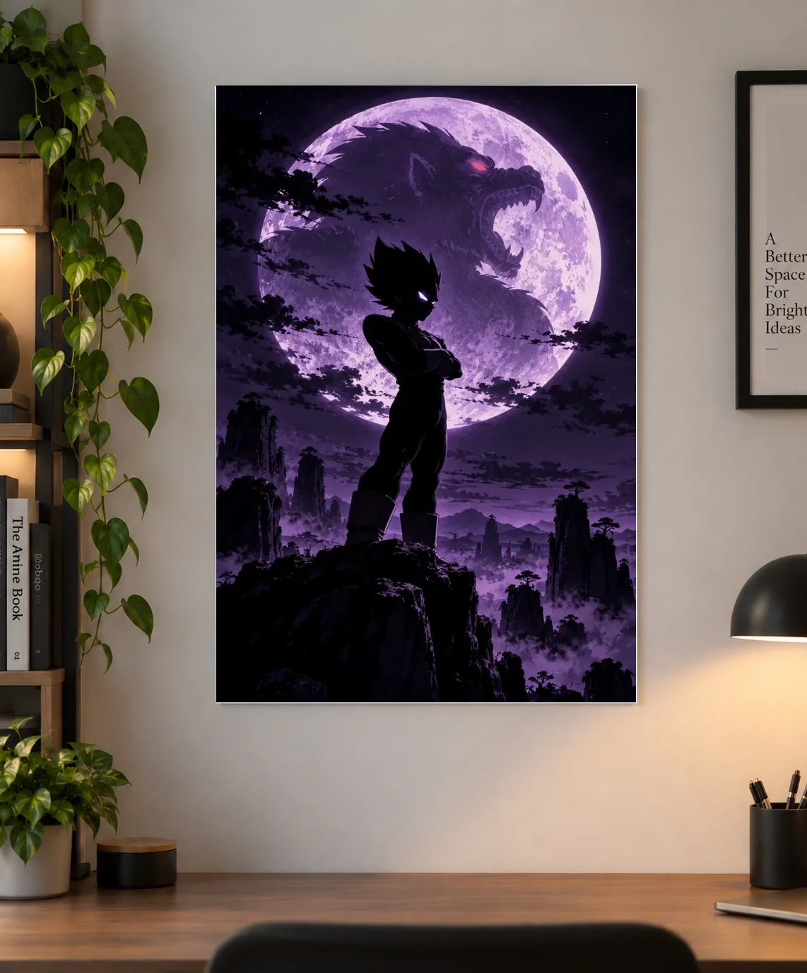 Vegeta Full Moon Silhouette Anime Poster | Shinra