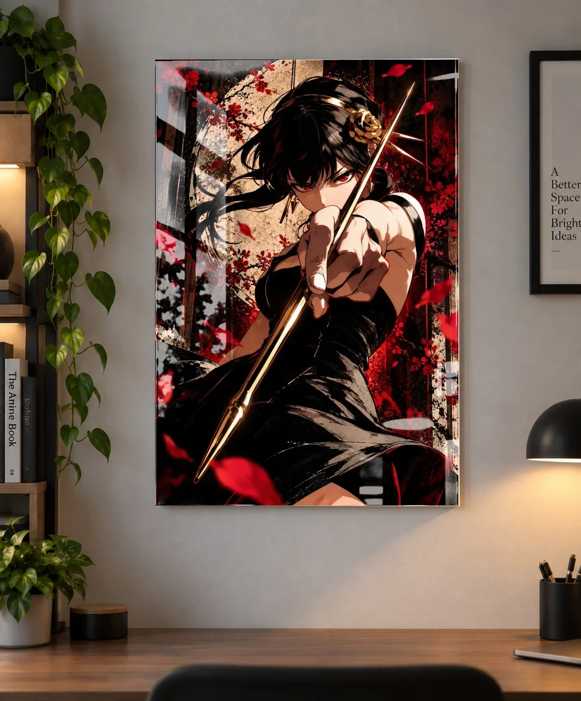 Yor Forger Assassin Poster – Spy x Family Anime Wall Art | Shinra as an acrylic print, shown on a wall