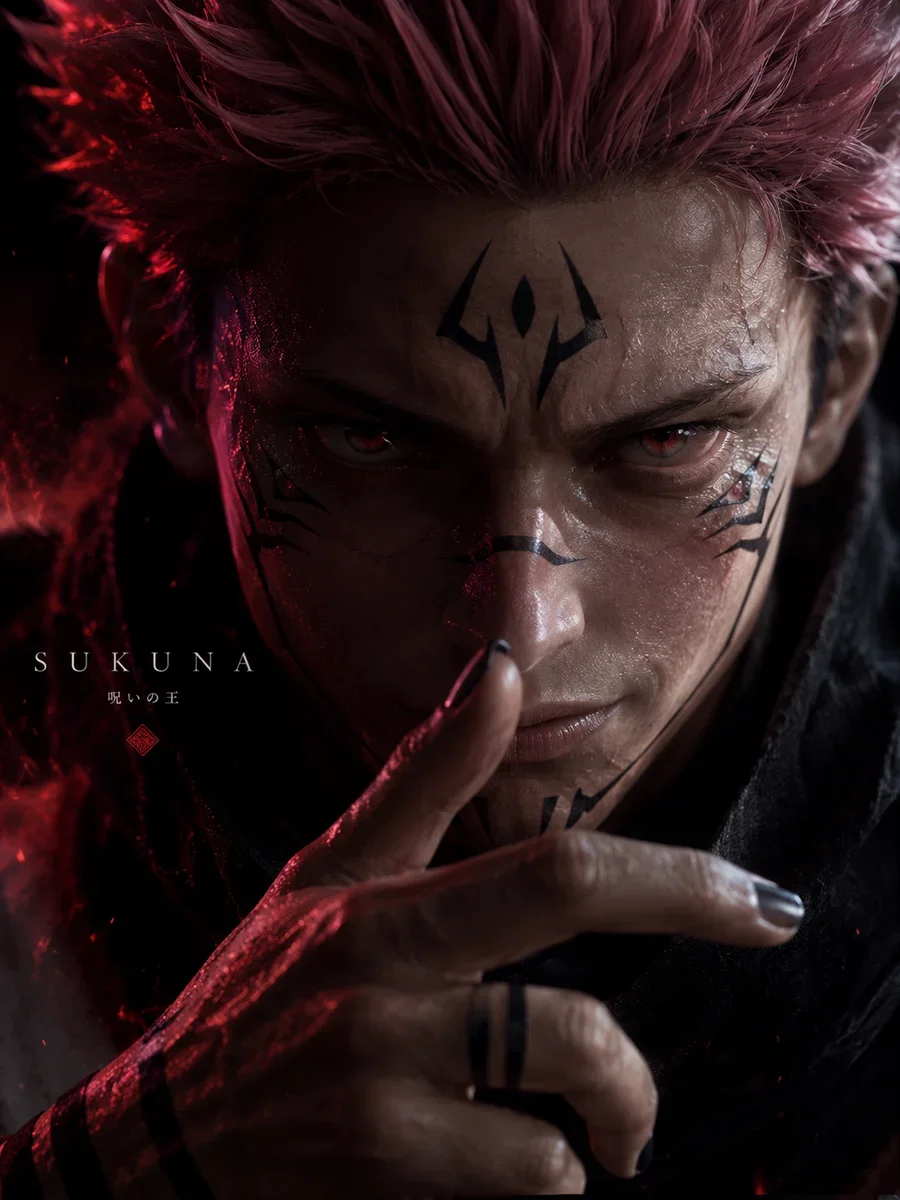 Ryomen Sukuna Jujutsu Kaisen Poster – Cinematic Anime Wall Art | Sukuna Decor as framed