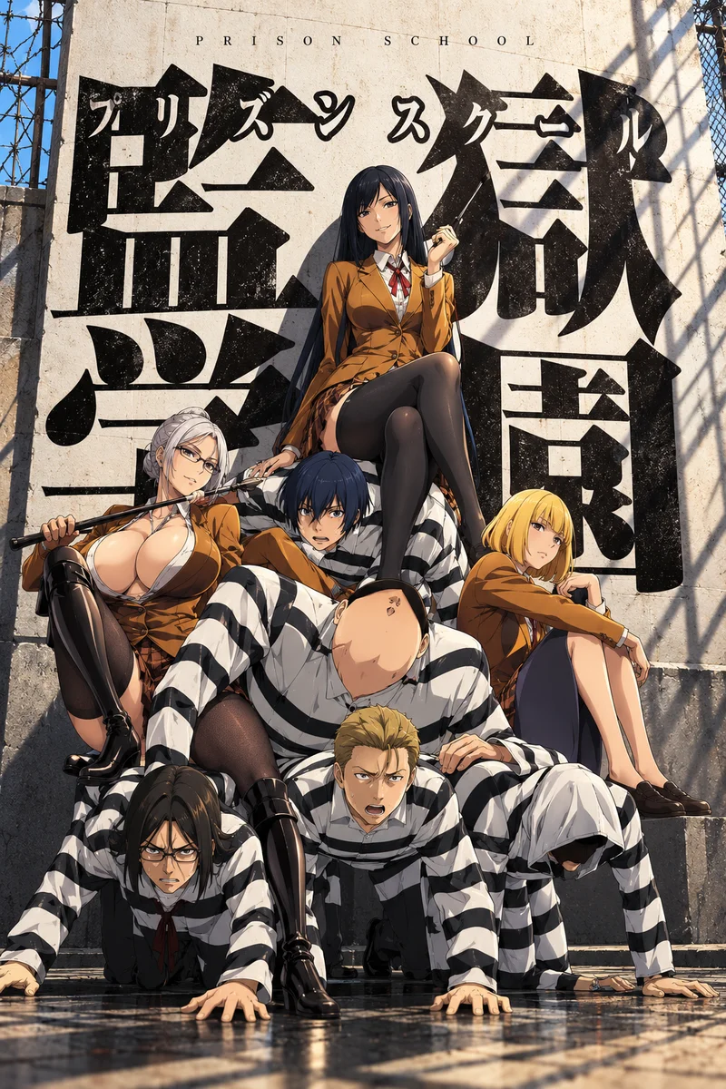 Prison School Anime Poster on a wall, Paper Poster, 12×18