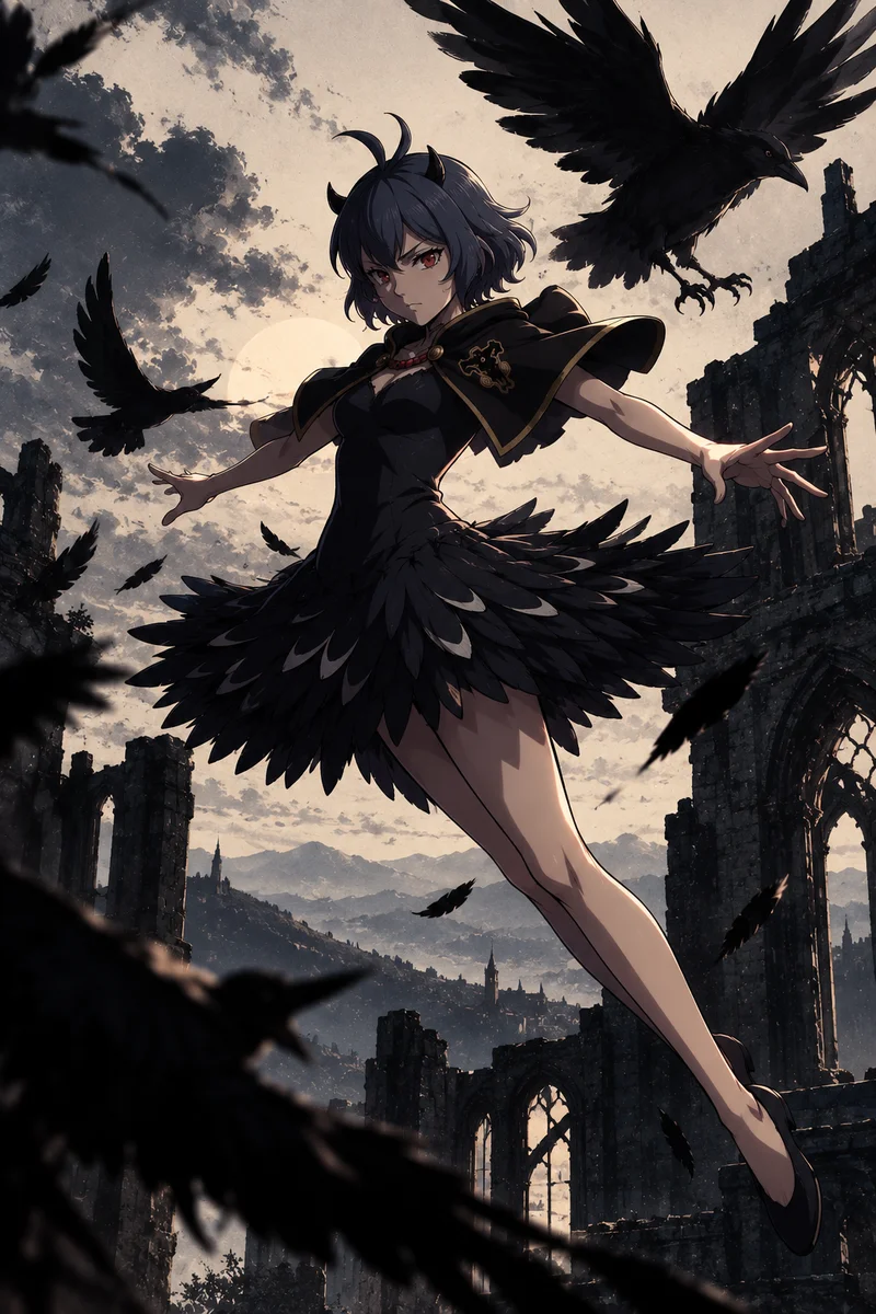 Raven Witch Black Clover Anime Poster – Dark Fantasy Gothic Art on a wall, Paper Poster, 12×18