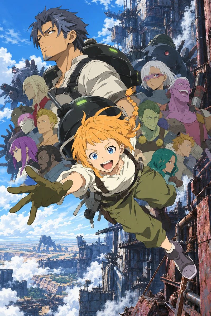 Deca-Dence Anime Poster – Natsume & Kaburagi Character Art on a wall, Paper Poster, 12×18