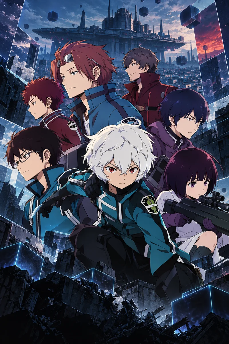 World Trigger Anime Poster – Border Agents Futuristic Battle Art on a wall, Paper Poster, 12×18