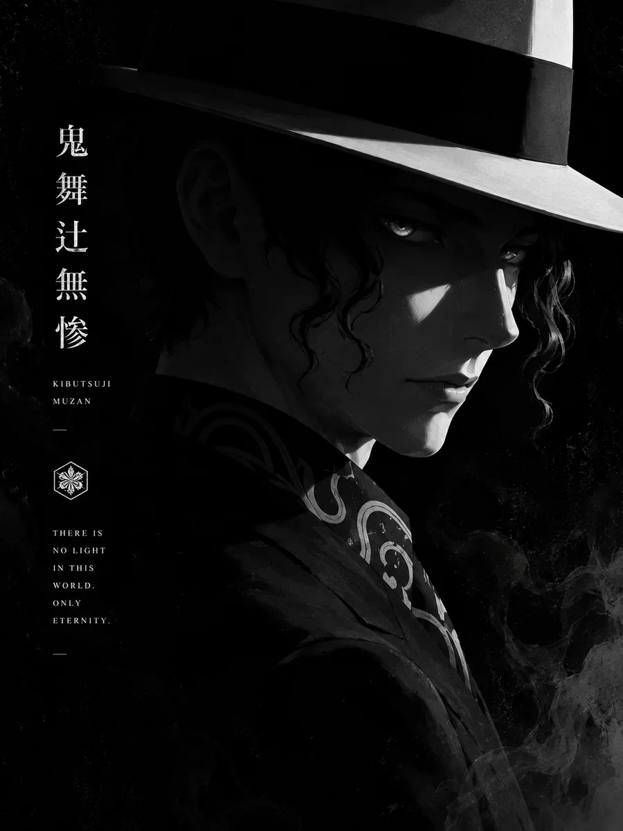 Muzan Kibutsuji Demon Slayer Poster – Dark Anime Wall Art | Kimetsu no Yaiba on a wall, Paper Poster, 12×18