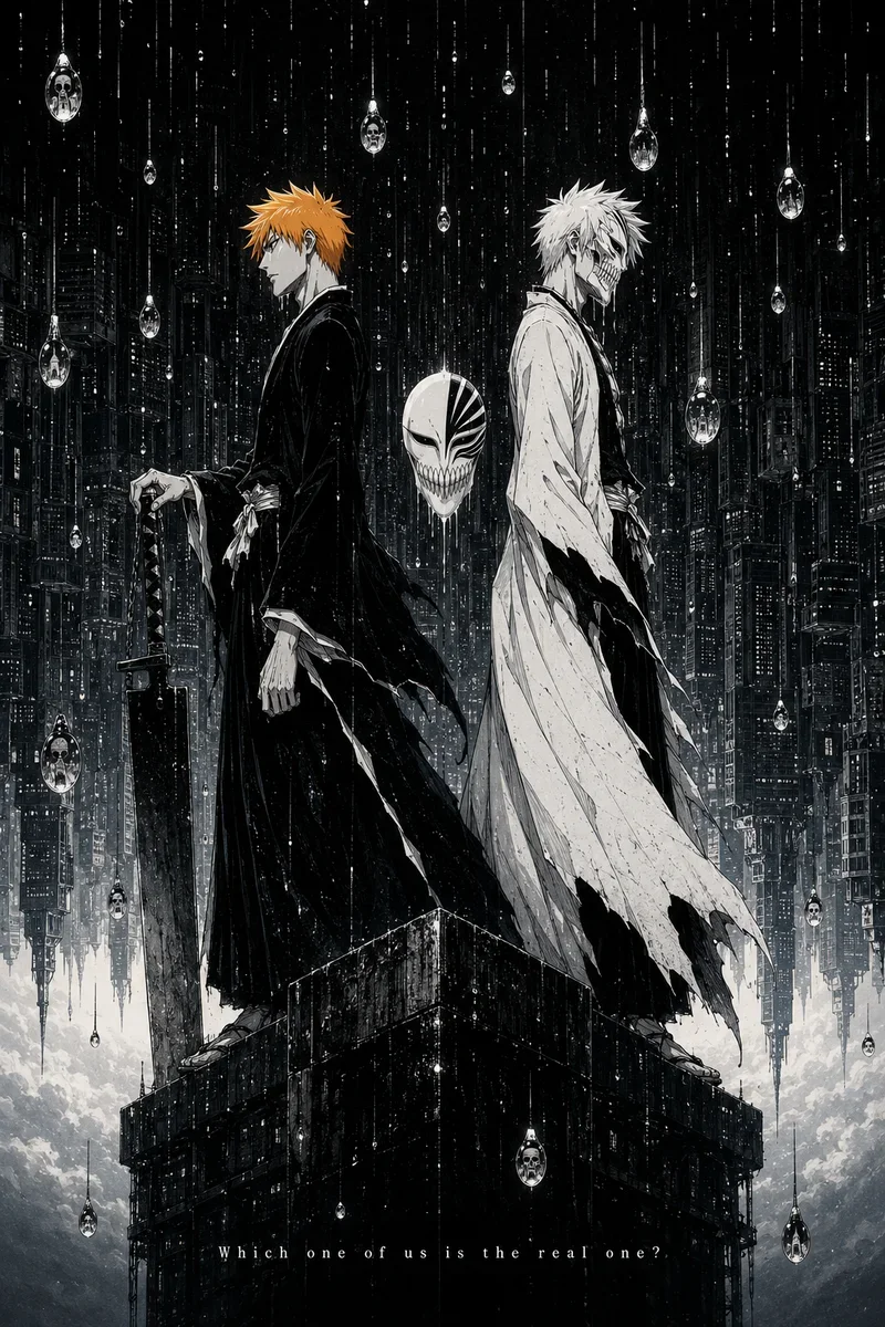 Ichigo Kurosaki — Which One Is Real | Bleach Poster on a wall, Paper Poster, 12×18