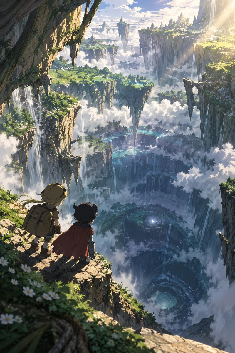 Made in Abyss — Into the Abyss Anime Poster as framed