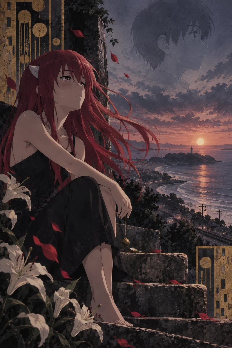 Elfen Lied Anime Poster on a wall, Paper Poster, 12×18