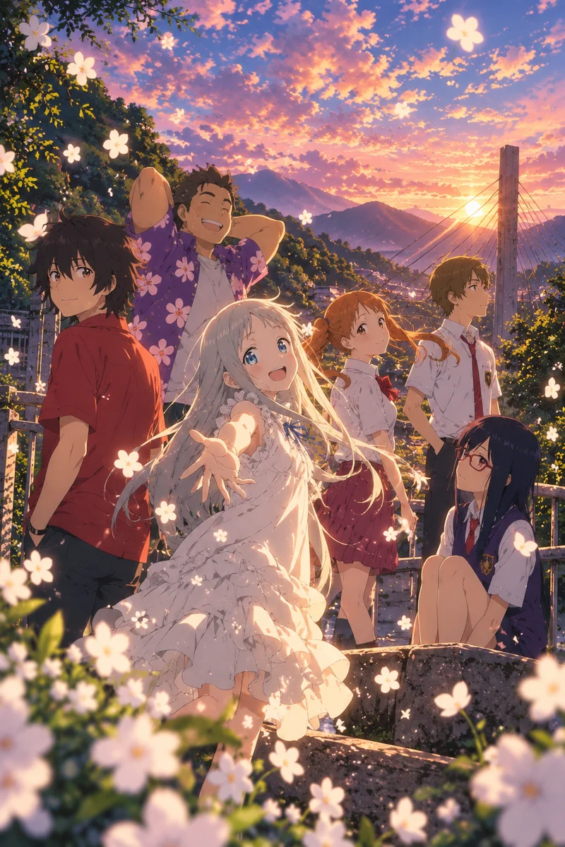 Anohana Anime Poster – Menma & The Lost Summer on a wall, Paper Poster, 12×18