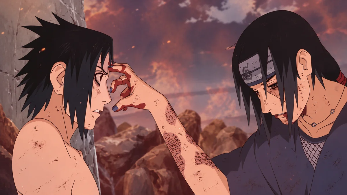 Itachi & Sasuke — Final Farewell on a wall, Paper Poster, 18×12
