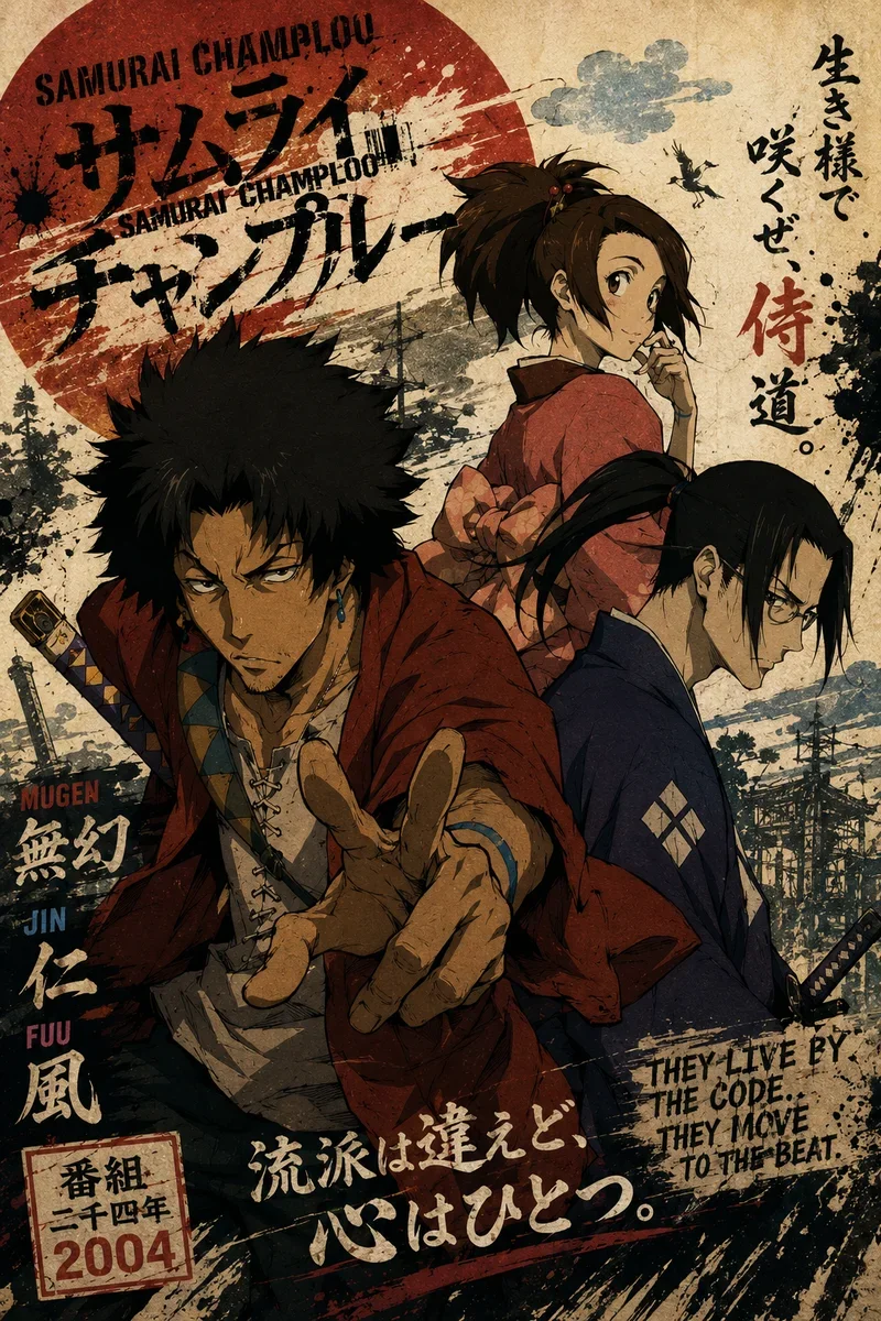 Samurai Champloo — Lo-Fi Samurai | Anime Poster on a wall, Paper Poster, 12×18