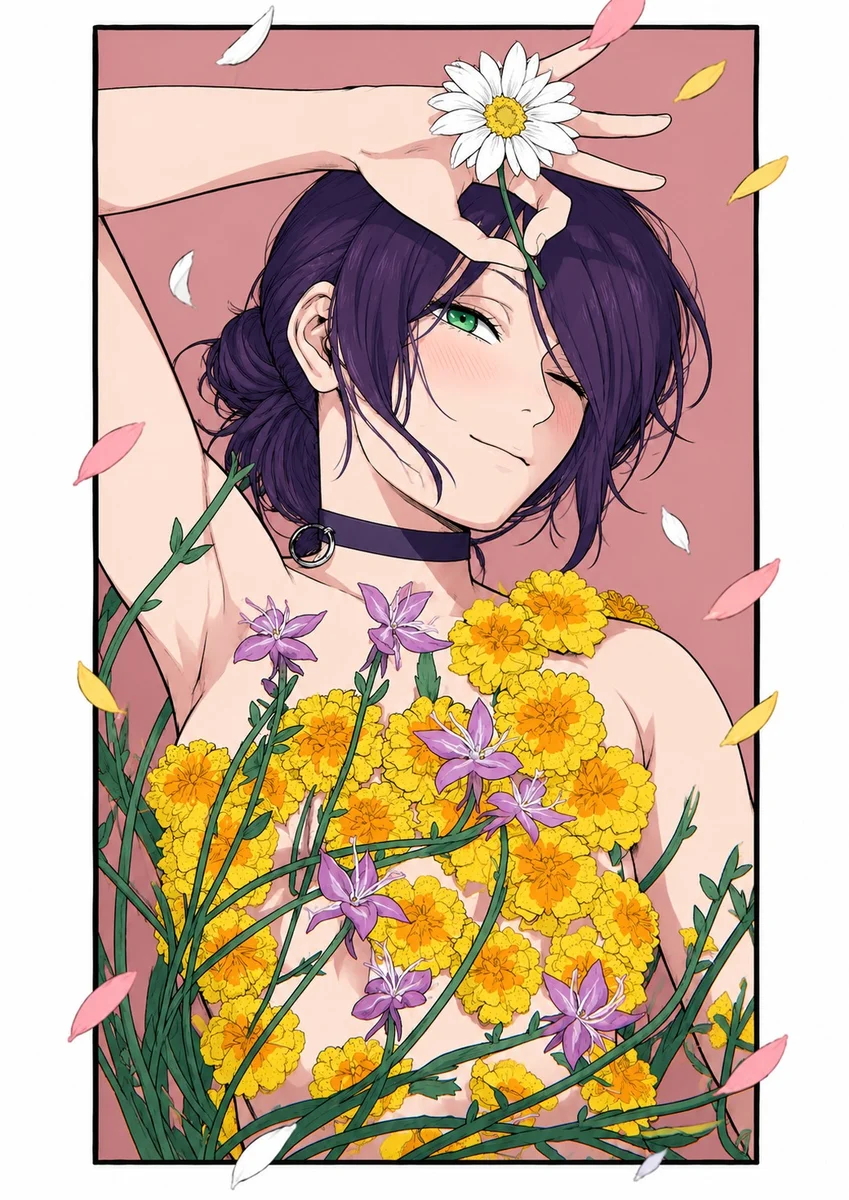 Reze Floral Anime Poster | Chainsaw Man as framed