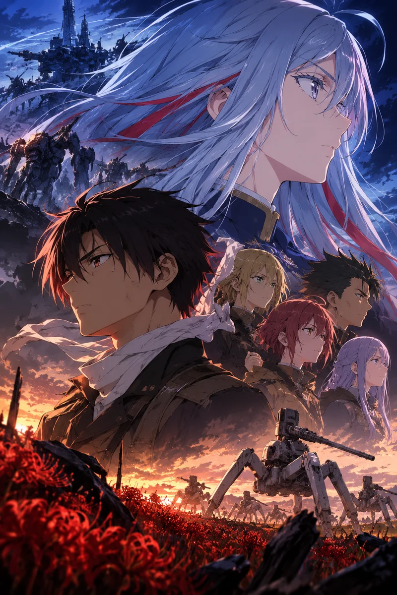 86 Eighty-Six Anime Poster – Lena & Shin Military Sci-Fi Artwork on a wall, Paper Poster, 12×18