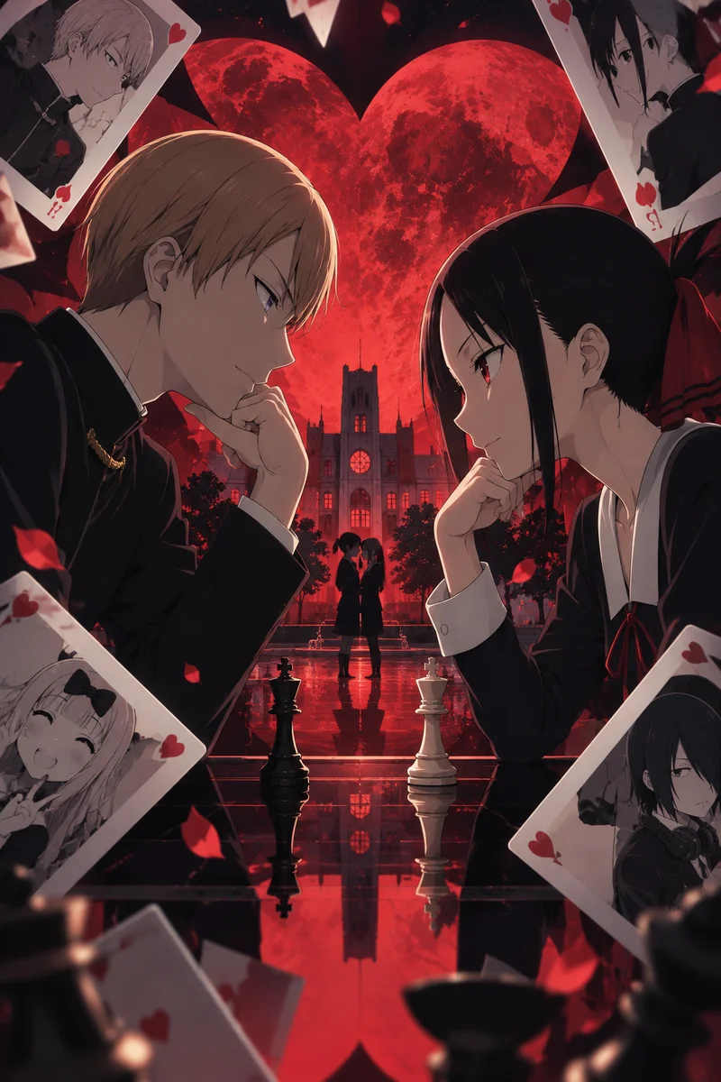 Kaguya-sama — Love Is War on a wall, Paper Poster, 12×18