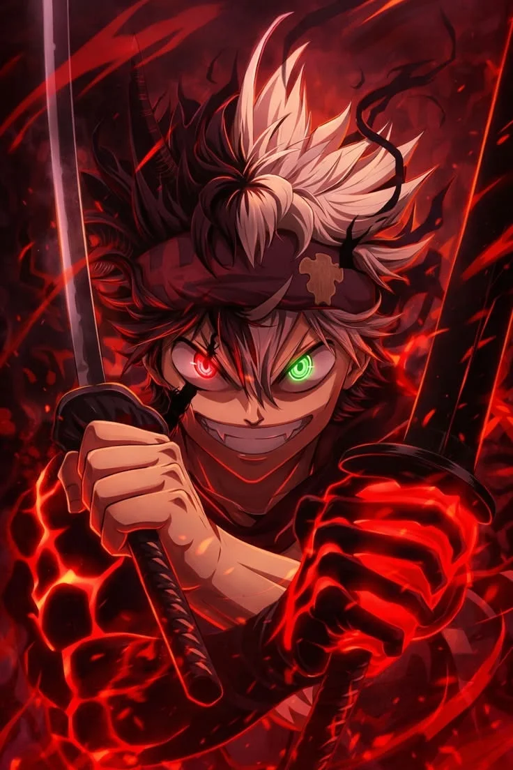 Asta Black Clover Red Demon Aura Anime Poster | Shinra