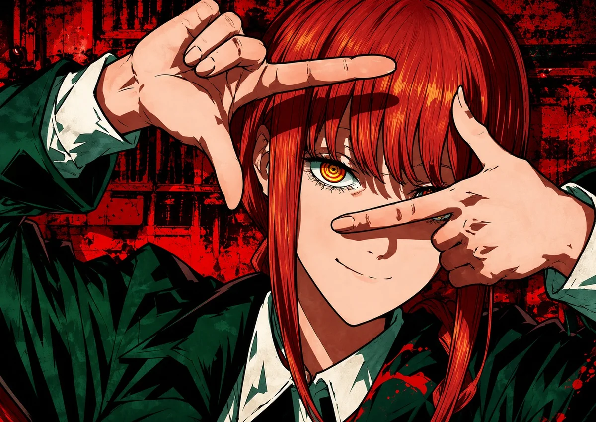 Makima – Red Cinematic Anime Poster | Chainsaw Man