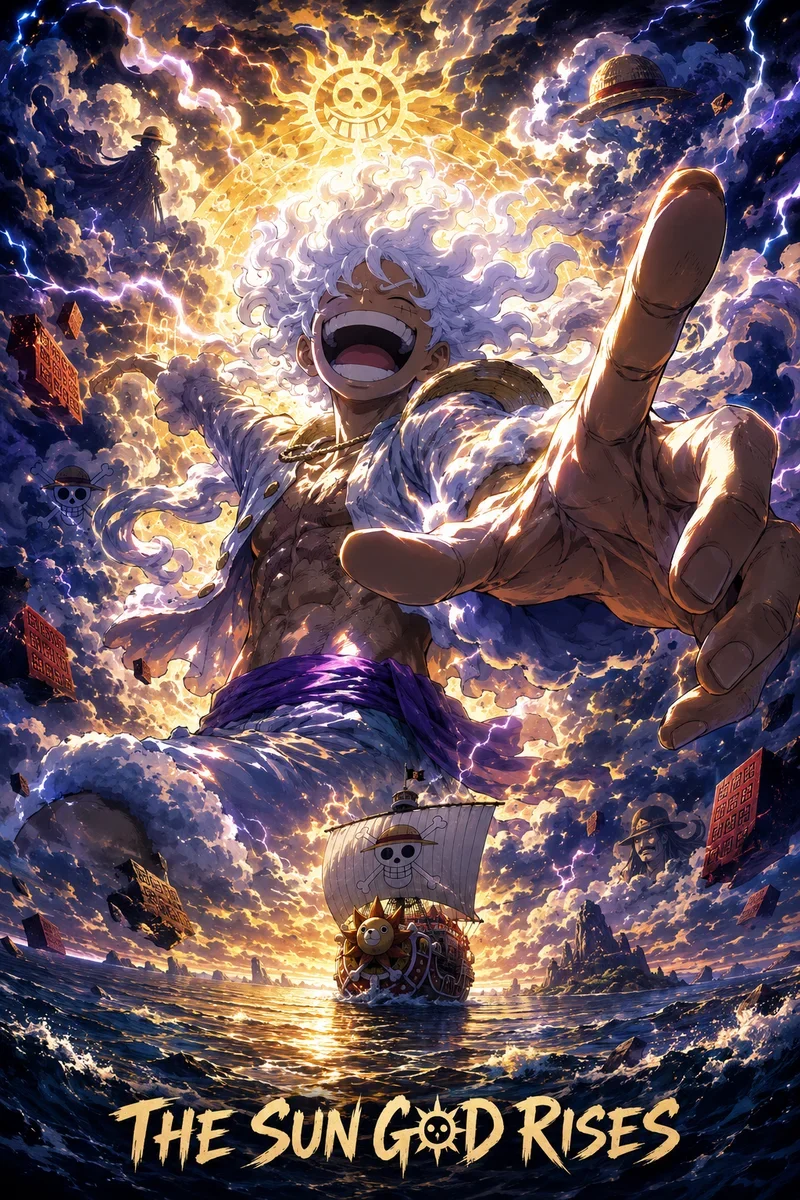 Luffy (Gear 5) — Sun God Nika | One Piece Poster