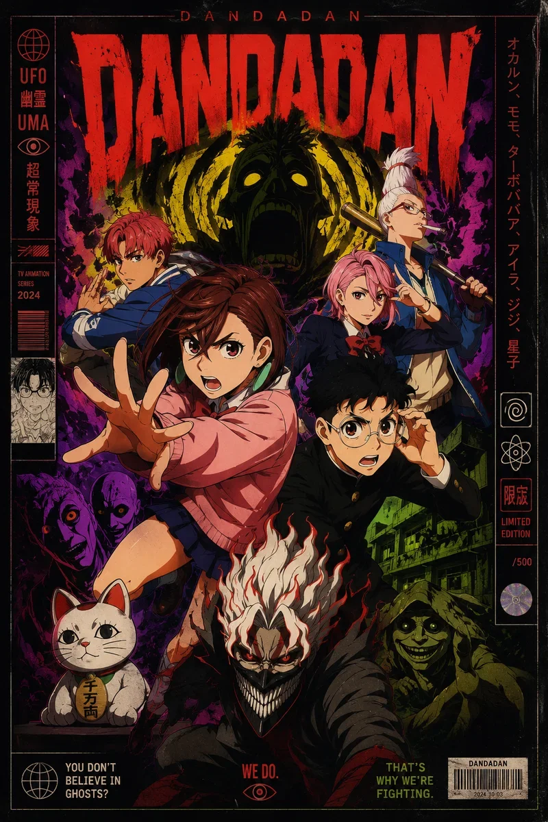 Dandadan — Occult & Aliens | Anime Poster on a wall, Paper Poster, 12×18