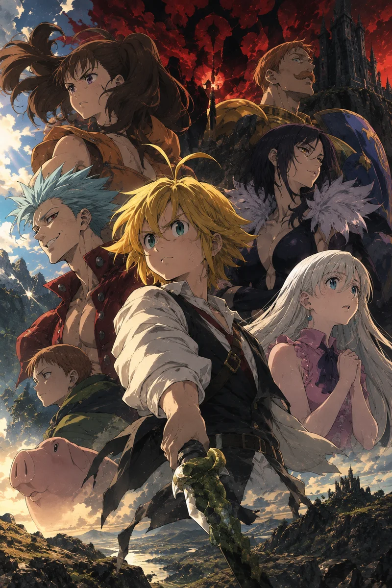 Seven Deadly Sins — Rise of the Legends on a wall, Paper Poster, 12×18