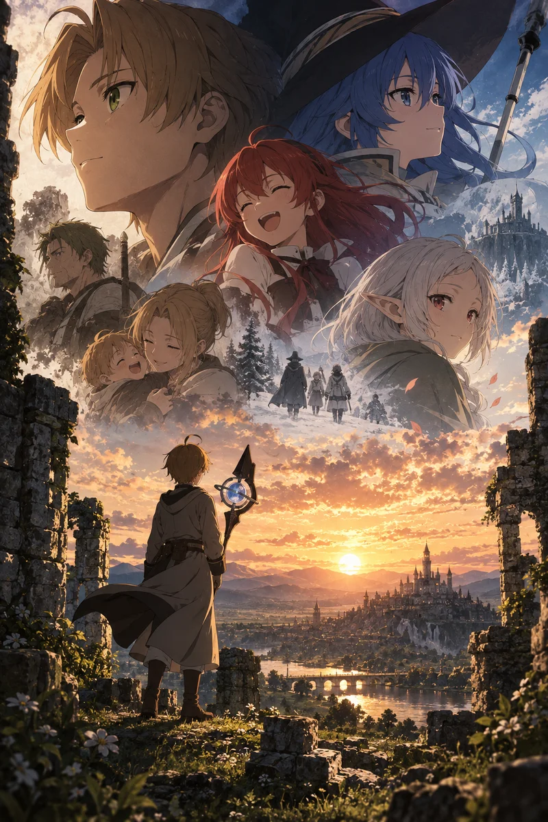 Mushoku Tensei: Jobless Reincarnation Poster – Epic Fantasy Anime Adventure on a wall, Paper Poster, 12×18