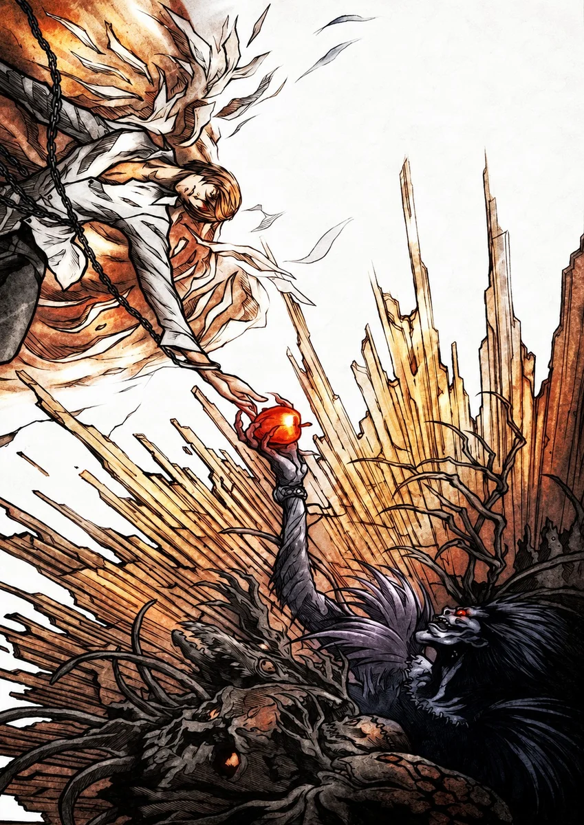 Light Yagami & Ryuk – Death Note Dark Anime Poster | Shinra