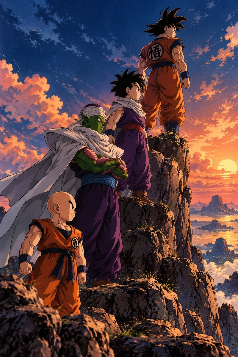 Dragon Ball Z Heroes Ladder Anime Poster | Shinra on a wall, Paper Poster, 12×18