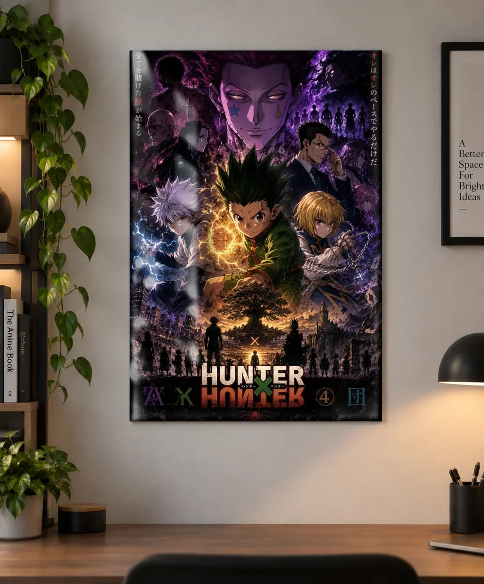 Hunter x Hunter — Nen Masters | Anime Poster as a metal print, shown on a wall