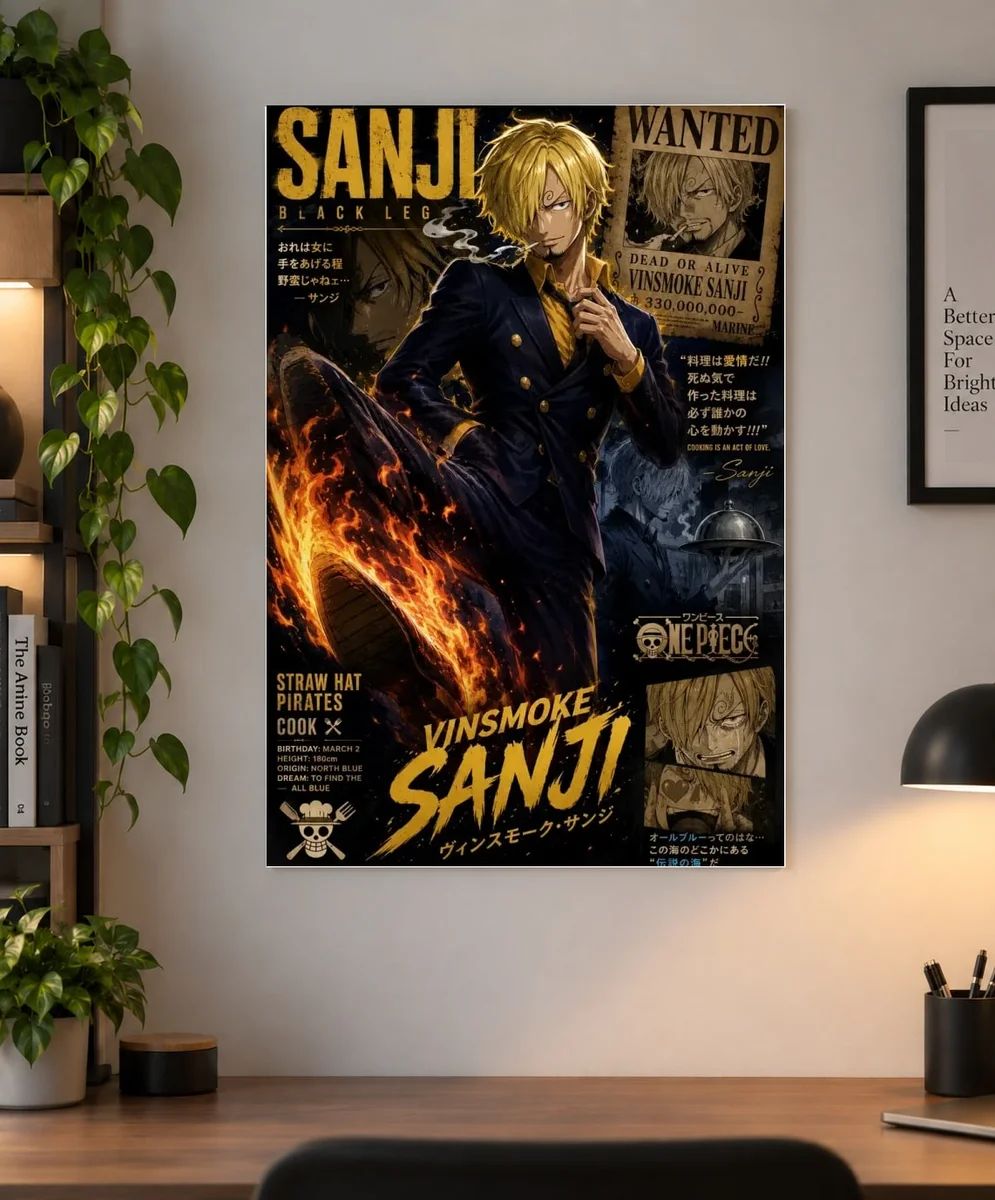 Sanji — Black Leg in Flames | One Piece Poster