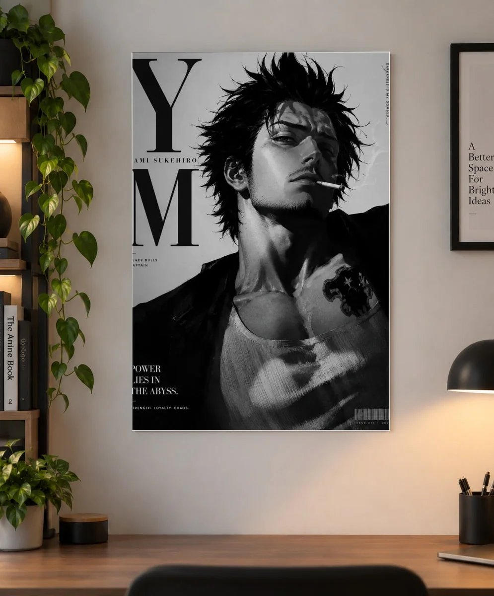 Yami Sukehiro Poster – Black Clover Anime Wall Art | Black Bulls Captain
