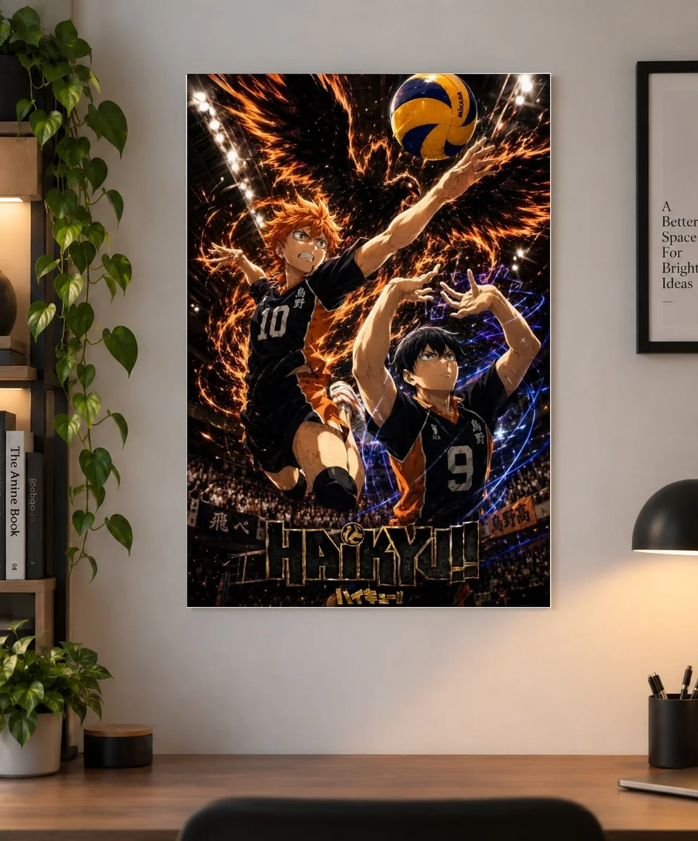 Hinata & Kageyama — Fiery Spike | Haikyuu!! Poster