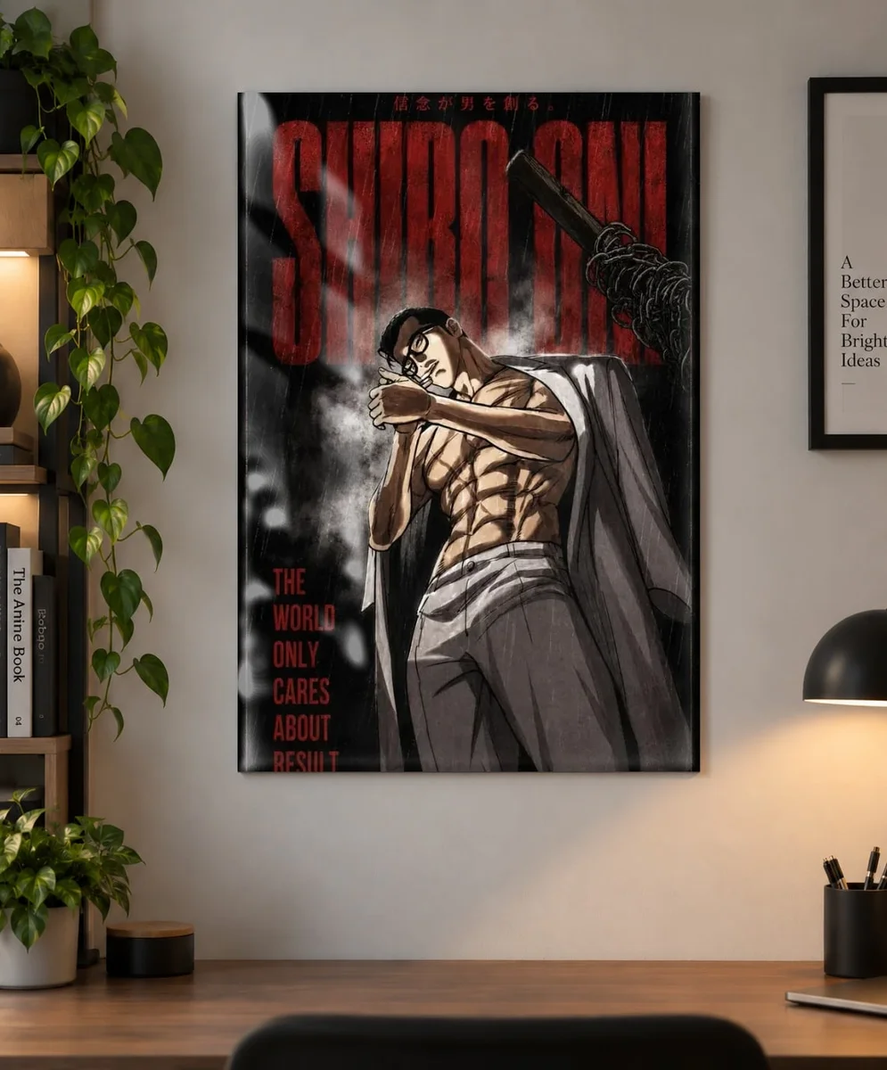 Gun Park Lookism Poster – DG Anime Wall Art | Dark Webtoon as a metal print, shown on a wall